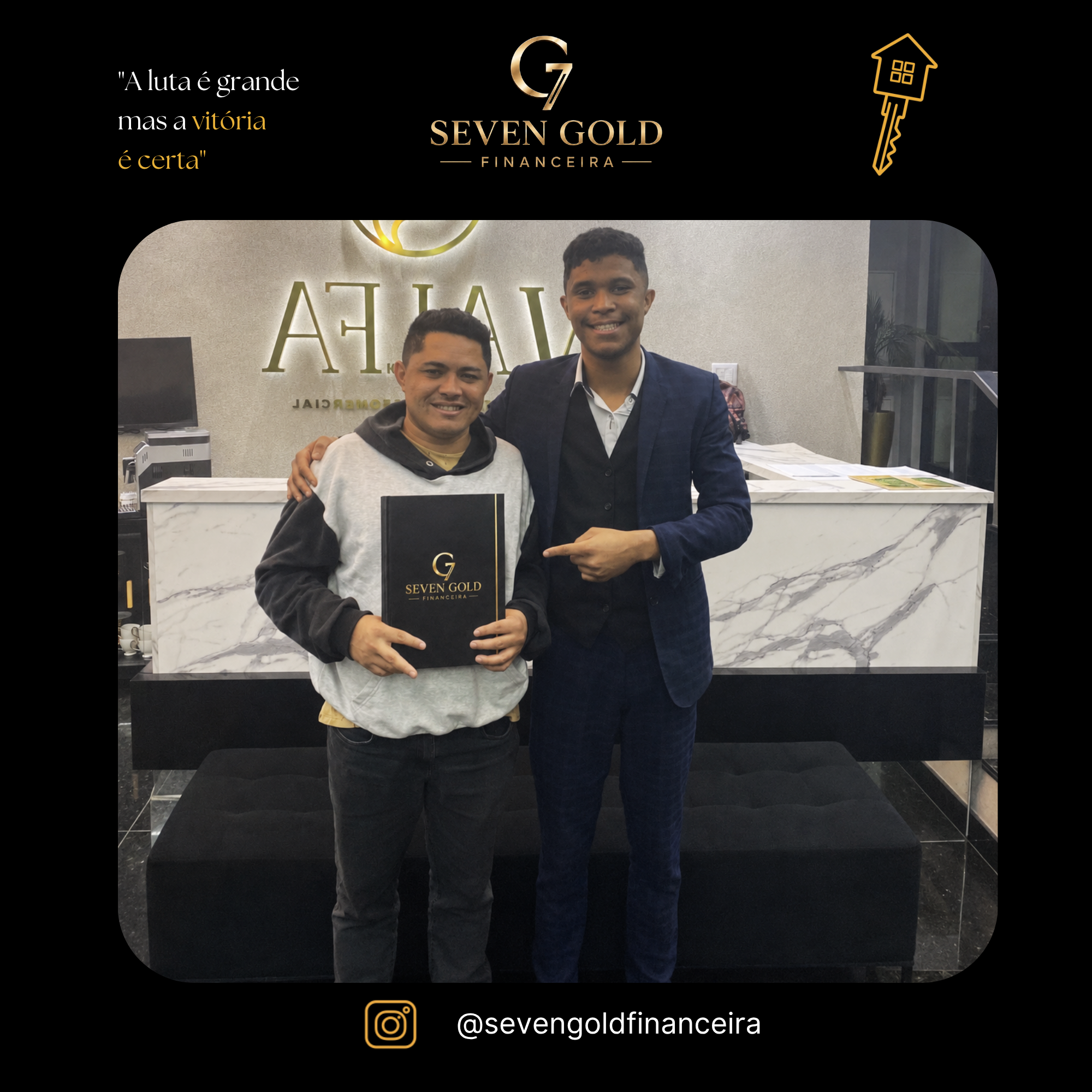Cliente 22 celebrando sua conquista com a Seven Gold