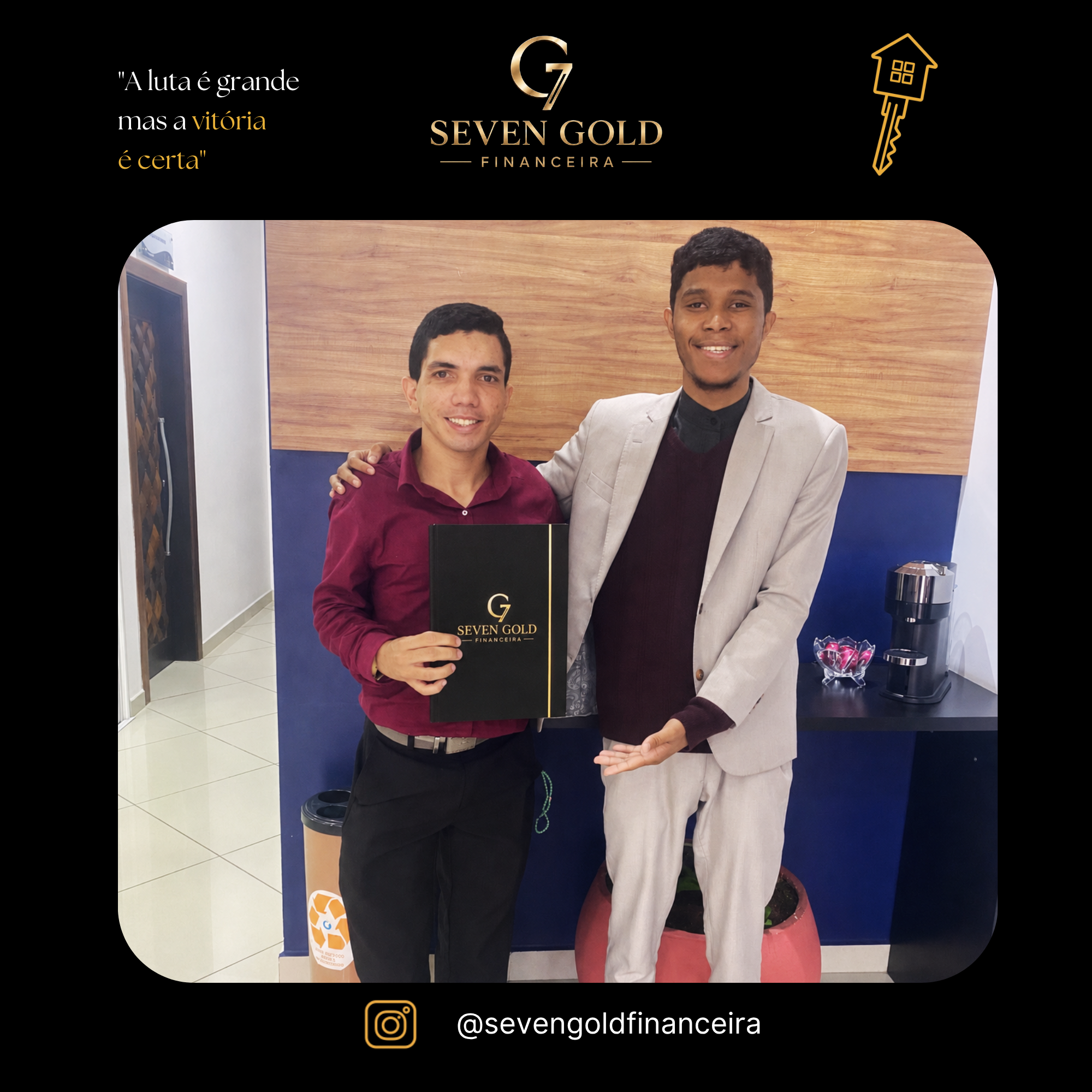Cliente 24 celebrando sua conquista com a Seven Gold