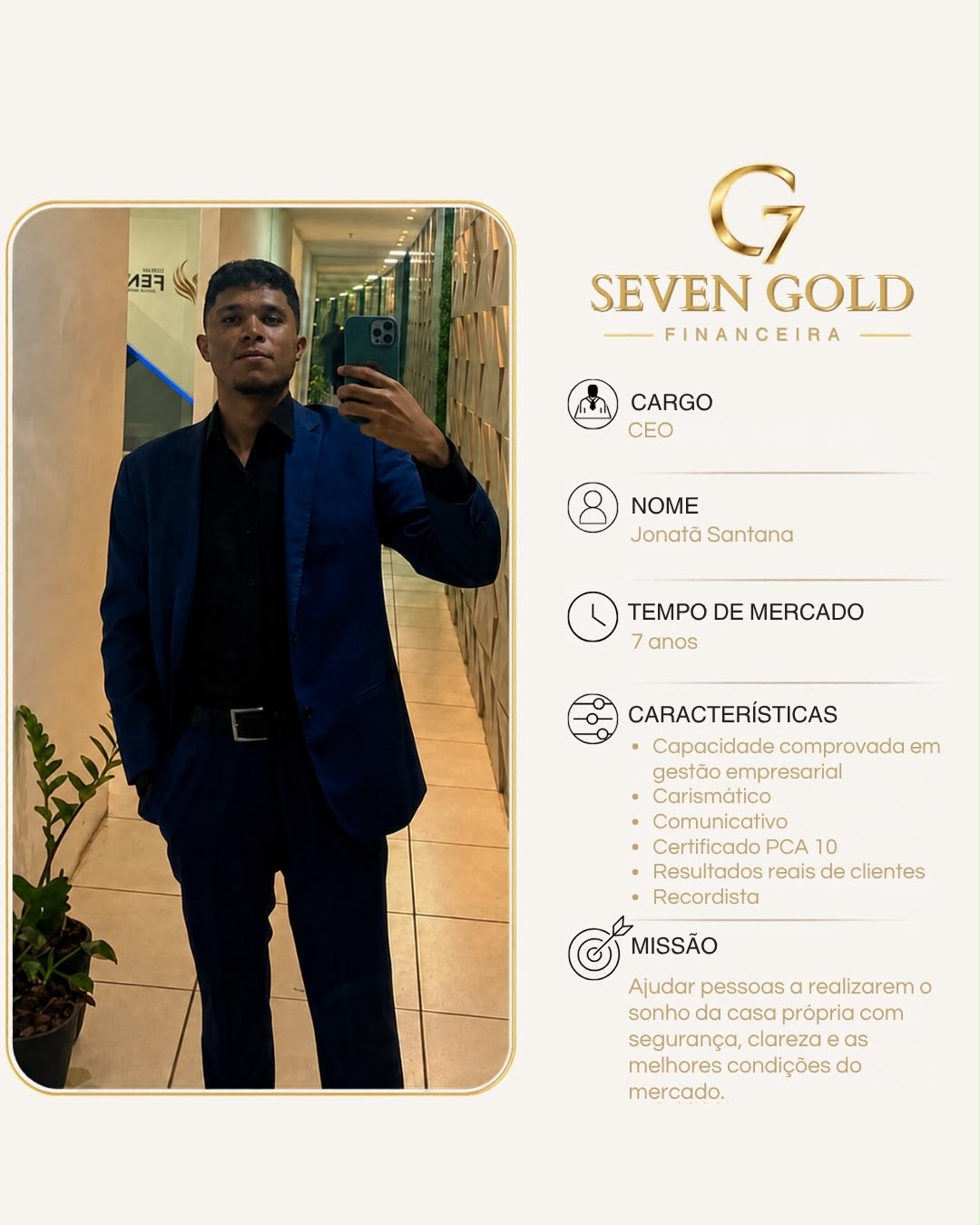 Apresentação profissional de Jonatã Santana, CEO